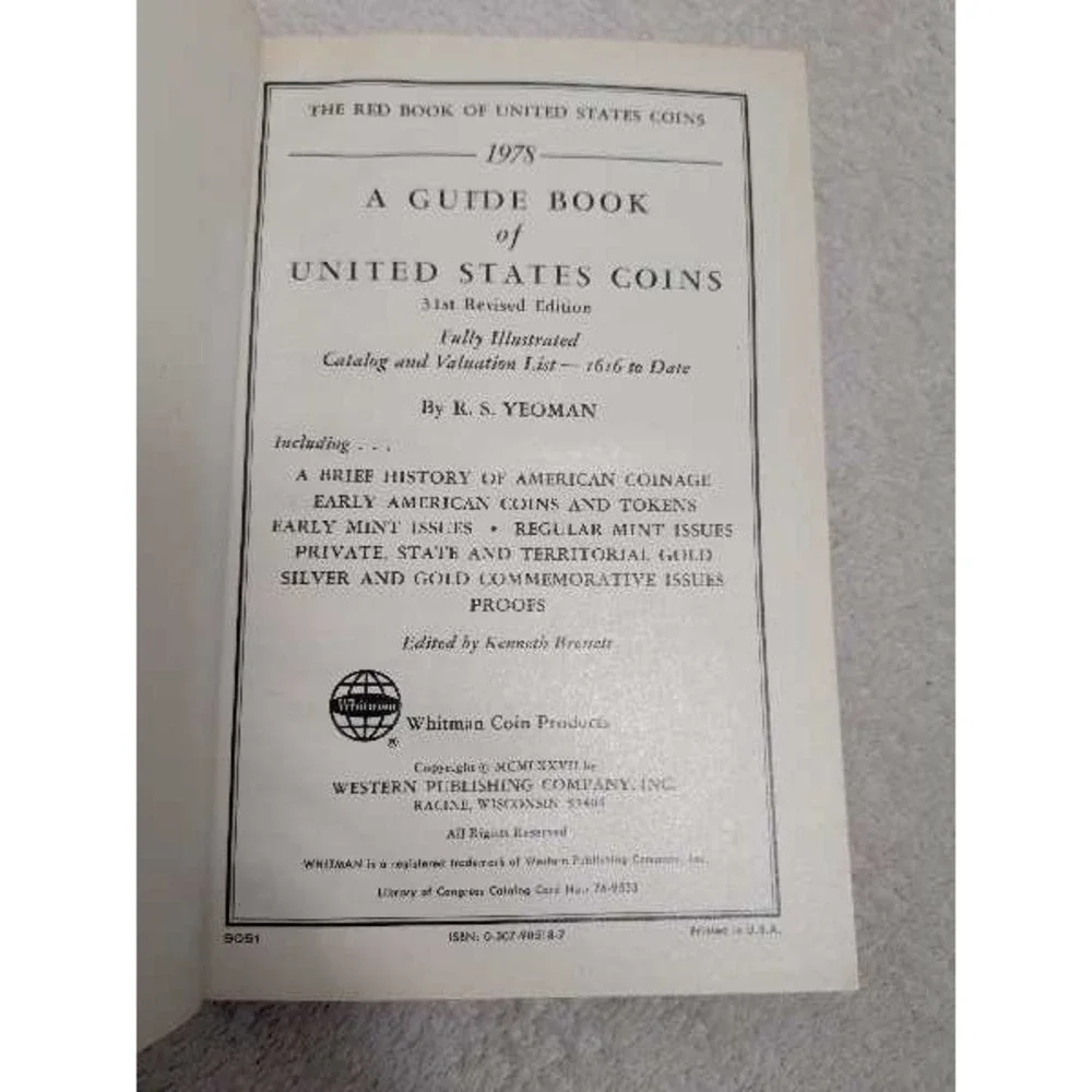 Guide Book of United States Coins 31st Edition 1978 Red Book Coin